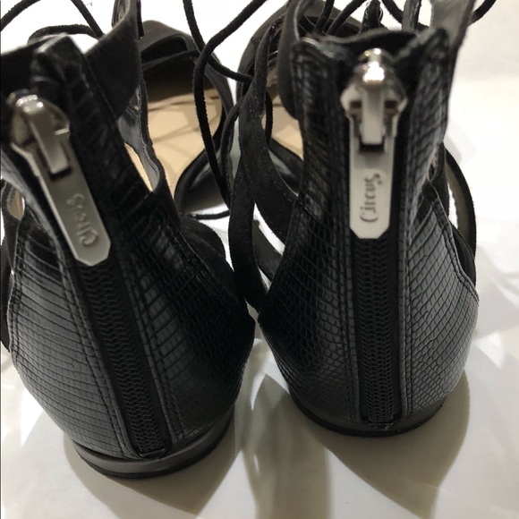 Circus by Sam Edelman Gladiator Blk Flats Sz 9 - Picture 3 of 7